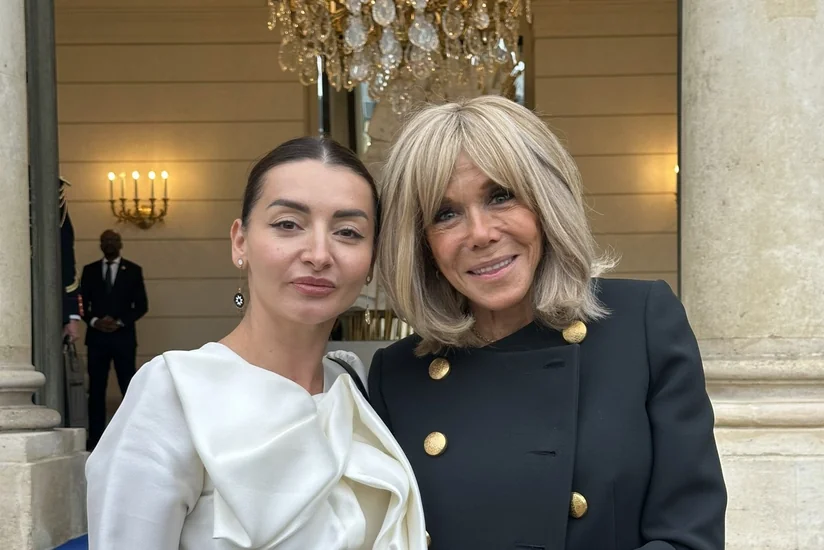 Leyla Abdullayeva meets Brigitte Macron at women ambassadors' lunch