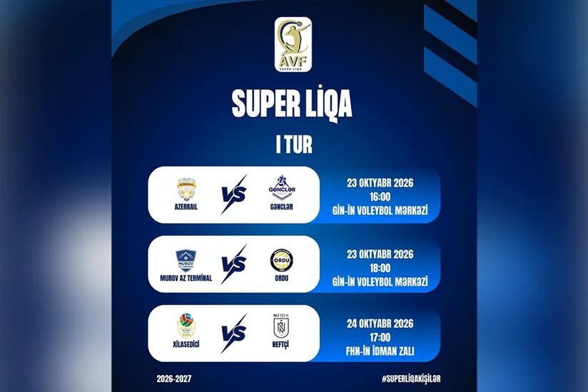 Kişi voleybolçular arasında Superliqanın 2026/2027 mövsümünə sabah start veriləcək