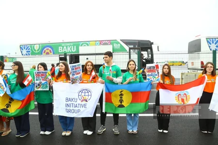 Yeni Kaledoniya və Fransız Polineziyasından olan azarkeşlər Bakıda aksiya keçiriblər
