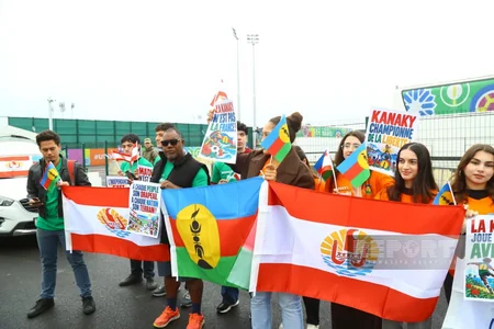 Yeni Kaledoniya və Fransız Polineziyasından olan azarkeşlər Bakıda aksiya keçiriblər