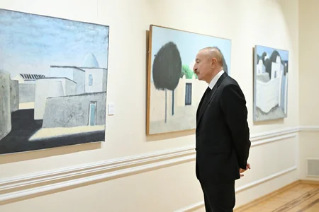 İlham Əliyev, Mehriban Əliyeva və ailə üzvləri Mənim Abşeronum: Üstə gəl adlı retrospektiv sərgi ilə tanış olublar