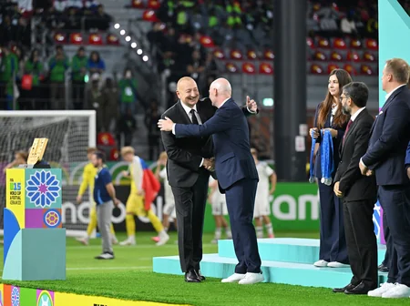 President Ilham Aliyev watches FIFA U-15 World Cup and Festival final, attends award ceremony