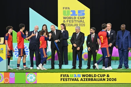 President Ilham Aliyev watches FIFA U-15 World Cup and Festival final, attends award ceremony