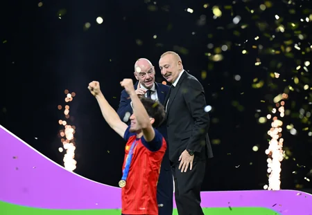 President Ilham Aliyev watches FIFA U-15 World Cup and Festival final, attends award ceremony