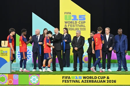 President Ilham Aliyev watches FIFA U-15 World Cup and Festival final, attends award ceremony