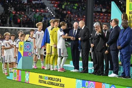 President Ilham Aliyev watches FIFA U-15 World Cup and Festival final, attends award ceremony
