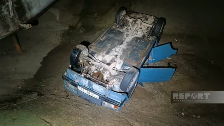 Tovuzda idarəetmədən çıxan avtomobil kanala aşıb, yaralılar var