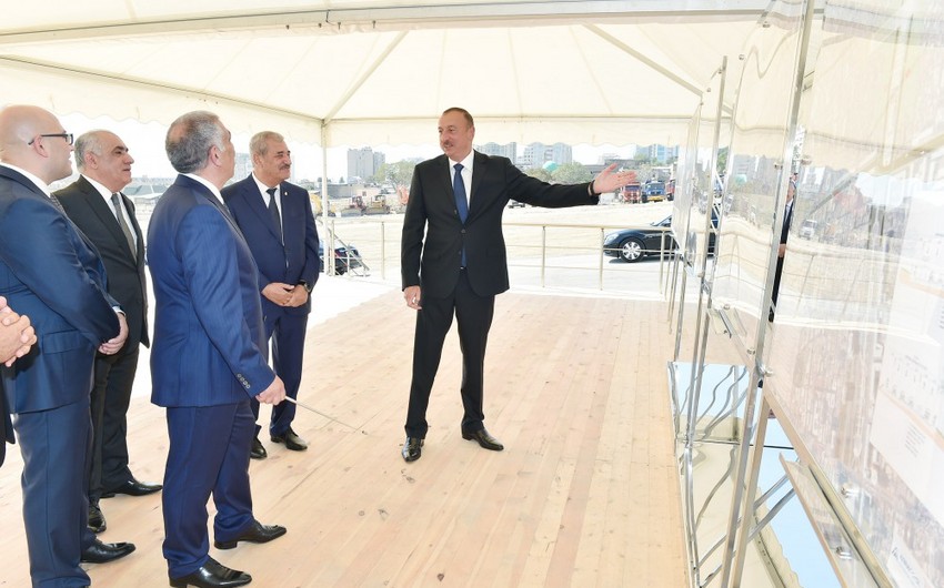 Prezident İlham Əliyev “Sovetski” ərazisində yeni yol-nəqliyyat infrastrukturunun təməlini qoyub