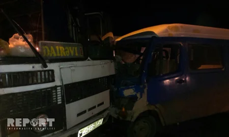 Lənkəranda sərnişin avtobusları toqquşub, yaralananlar var - FOTO - ƏLAVƏ OLUNUB