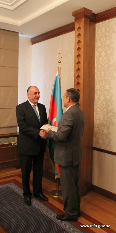Elmar Məmmədyarov Latviyanın Azərbaycana yeni təyin olunmuş səfirini qəbul edib
