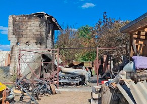 Ukrainian village turned into ruins after series of explosions