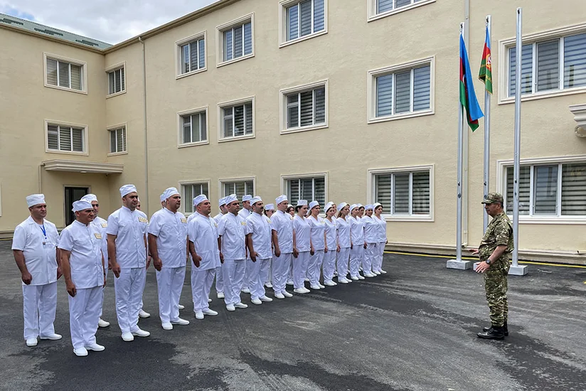 Zakir Həsənov Xocavənddə hərbi hospitalın açılışında olub