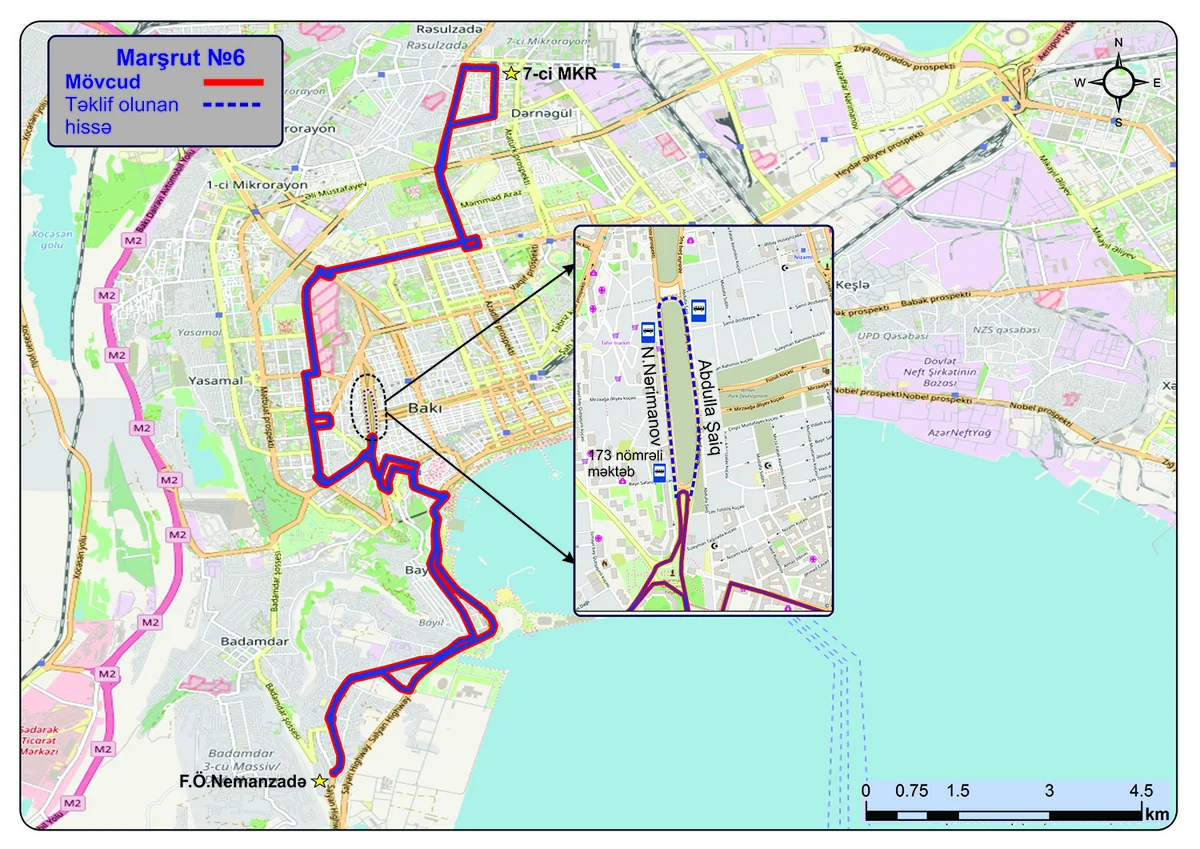 Daha bir marşrut üzrə avtobusların hərəkət sxemində dəyişiklik edilib