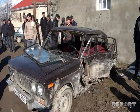 Tovuzda yol qəzası baş verib, iki nəfər xəsarət alıb - FOTO