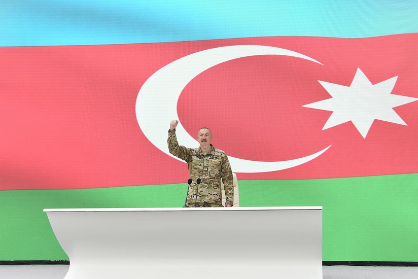 Military Trophy Park, speech of victorious commander and iron fist