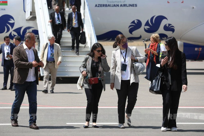 Participants of IX Global Baku Forum view Fuzuli Airport