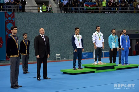 Azərbaycan Prezidenti İlham Əliyev yarışların final görüşünə baxıb - FOTO - YENİLƏNİB-6