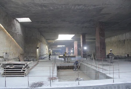 Bakı Metropoliteninin yeni stansiyanın birinci səviyyəsi inşa olunur