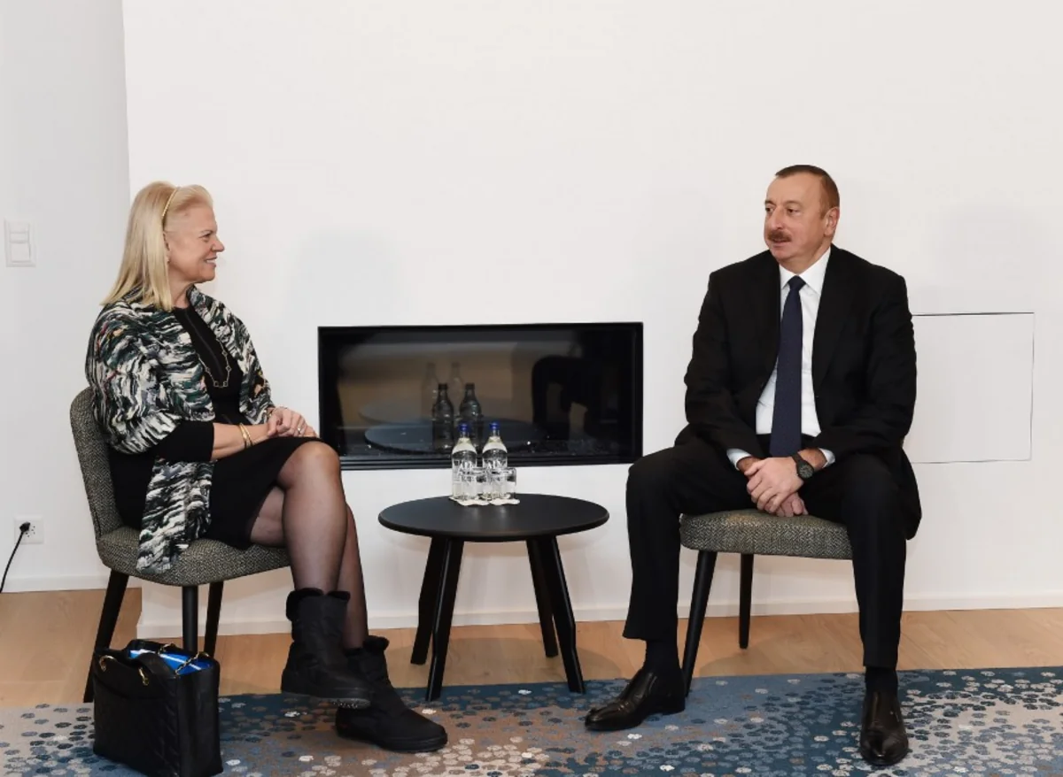 President Ilham Aliyev meets with IBM chief executive in Davos