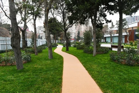 President Ilham Aliyev views ongoing renovation works in another park in Baku