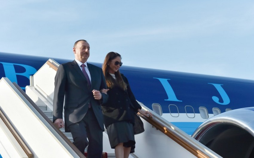 Prezident İlham Əliyevin Rusiyaya işgüzar səfəri başlayıb - FOTO