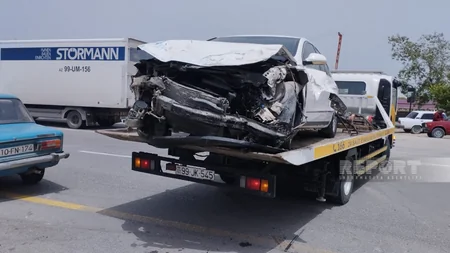 Kürdəmirdə zəncirvari yol qəzası olub, xəsarət alanlar var - YENİLƏNİB