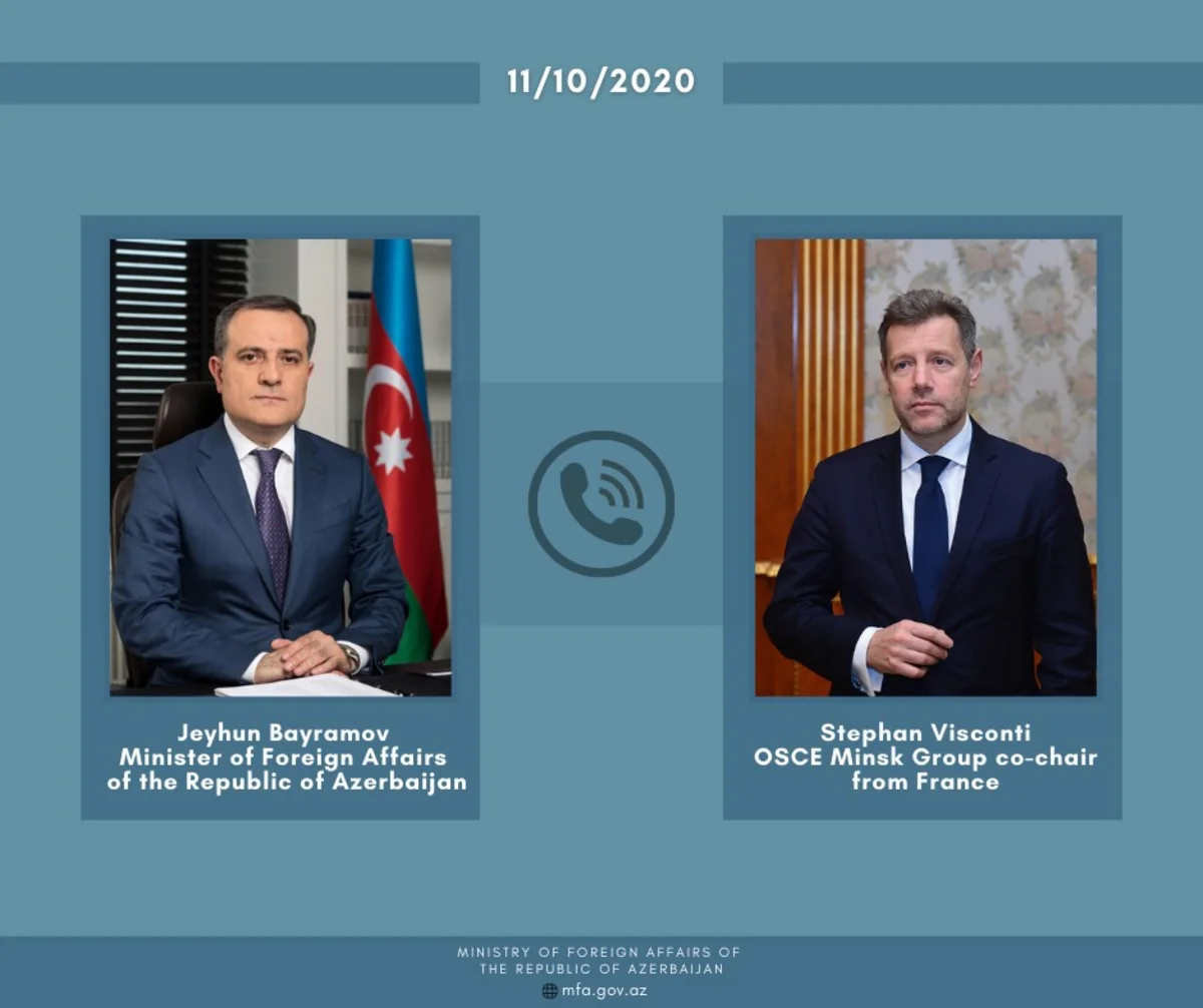 Azərbaycanın XİN rəhbəri fransalı həmsədrlə Gəncəyə raket hücumu barədə danışıb