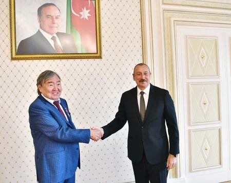 Ilham Aliyev receives prominent Kazakh poet and public figure Olzhas Suleimenov