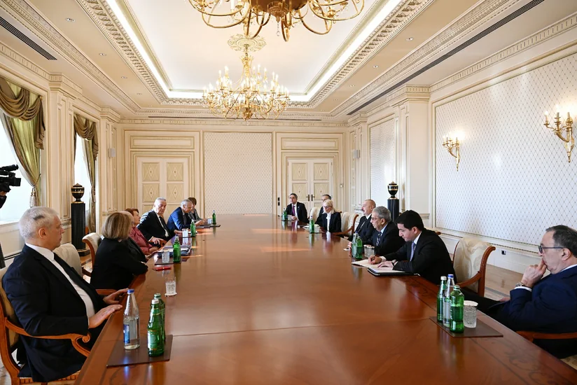 President Ilham Aliyev receives co-chairs and members of Board of Trustees of Nizami Ganjavi International Center
