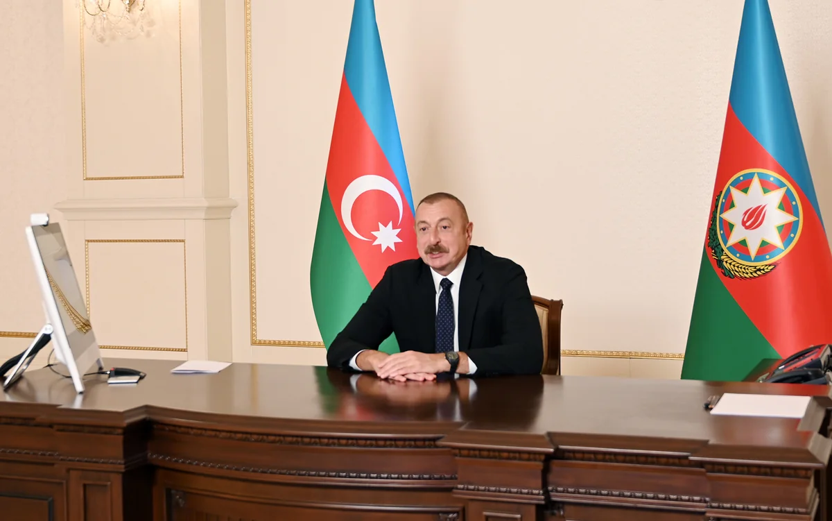 Ilham Aliyev meets with President of World Economic Forum in video conference format