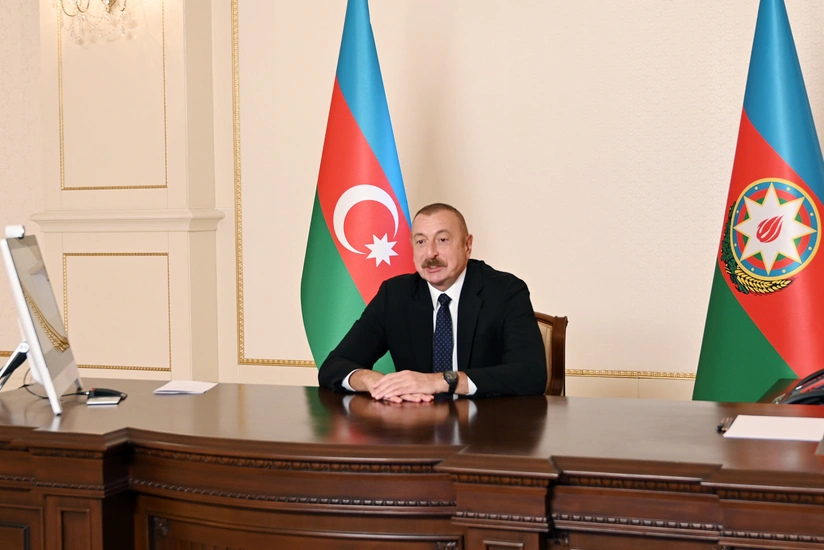 Ilham Aliyev meets with President of World Economic Forum in video conference format
