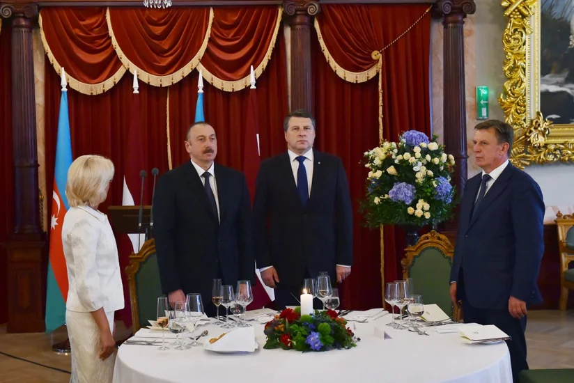 Latvian President hosted official reception for President of Azerbaijan