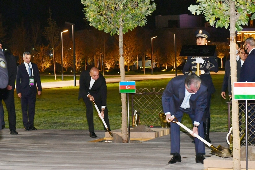 Şanxay Əməkdaşlıq Təşkilatına üzv ölkələrin Sammitində iştirak edən dövlət başçıları ağac əkiblər - FOTO