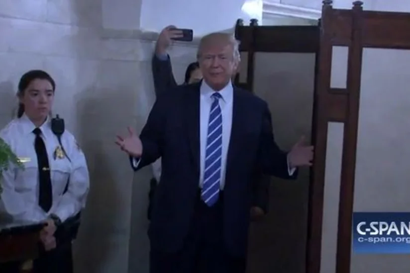 Tramp Ağ Evə gələn ekskursiyaçıların gözlənilmədən qarşısına çıxıb - VİDEO