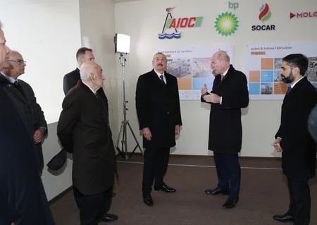 President Ilham Aliyev attends Azeri Central East jacket sail-away ceremony