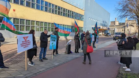 Azerbaijani diaspora in Netherlands holds peaceful protest