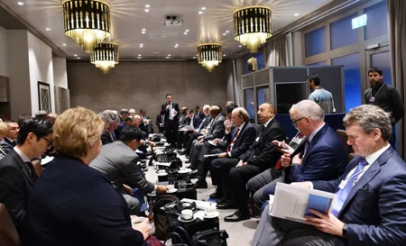 President Ilham Aliyev attends session Oil and Gas Industry Leaders Meeting in Davos
