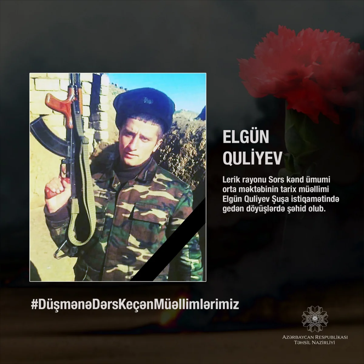 Ermənilərə tarix dərsi keçən daha bir müəllim şəhid olub