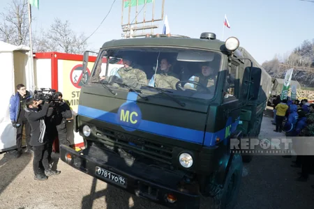 Peacekeepers' supply vehicles pass freely along Shusha-Khankandi road again - VIDEO