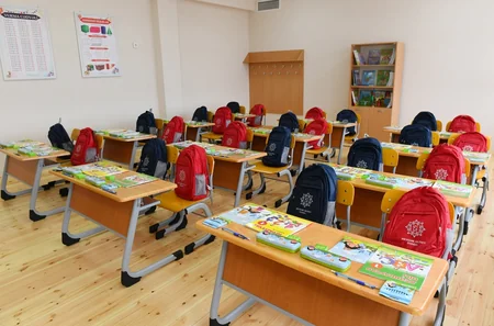 Azerbaijani president, First Lady open new school building in Charhan village