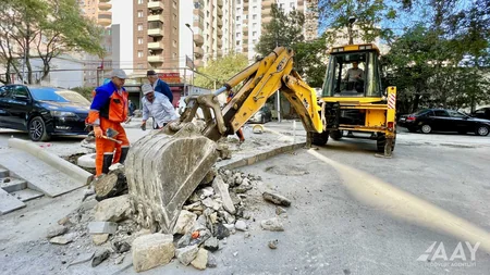 Bakının Məsud Əlizadə küçəsi təmir edilir