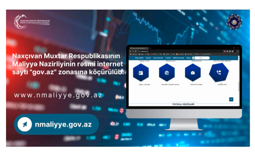 Naxçıvan MR-da Maliyyə Nazirliyinin saytı AzStateNet şəbəkəsinə köçürülüb