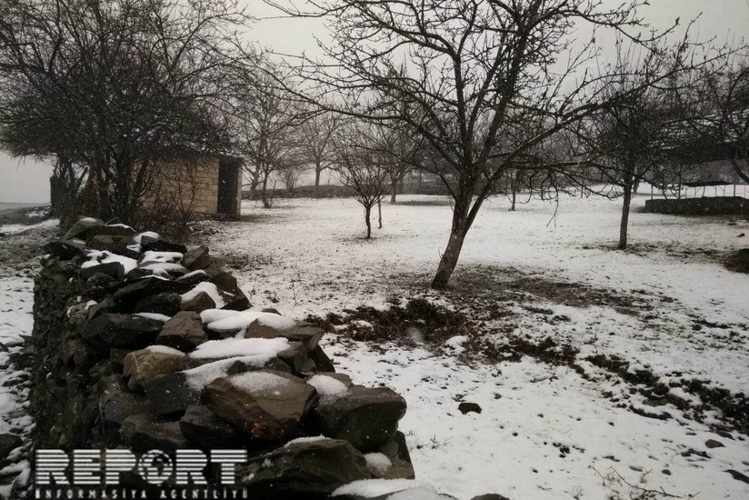 Novruz bayramı günü Qaxın dağ kəndlərinə qar yağıb - FOTO-VİDEO