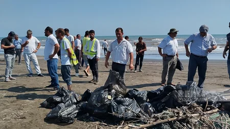 Xəzərin Nabran sahilində təmizlik aksiyası keçirilib