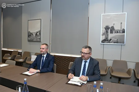 Ceyhun Bayramov Polşa səfirini diplomatik fəaliyyətinin başa çatması münasibətilə qəbul edib