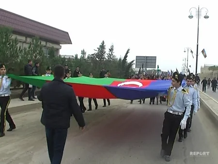 ​Bayraq günü münasibətilə Hacıqabulda veloyürüş keçirilib - FOTO
