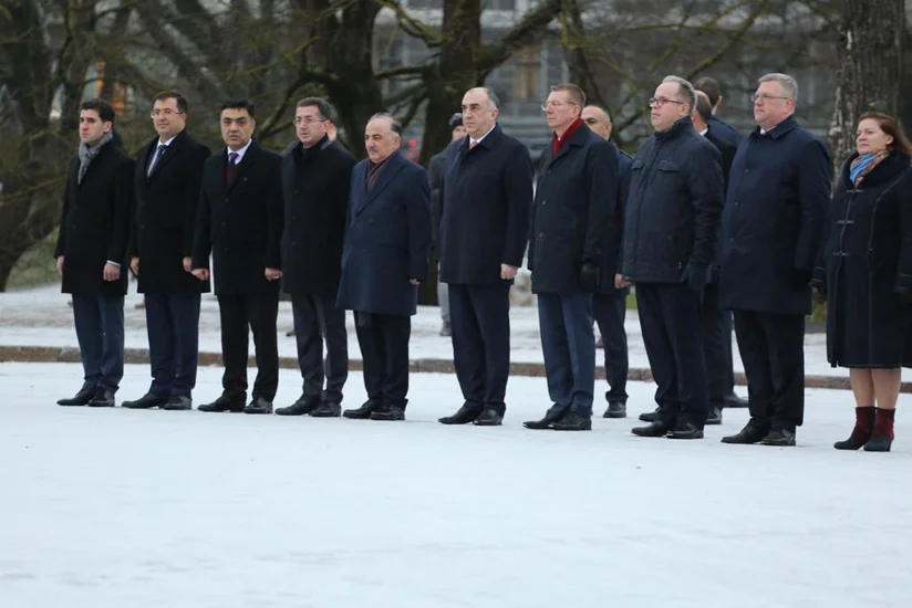 Elmar Məmmədyarov Latviyanın xarici işlər naziri ilə görüşüb
