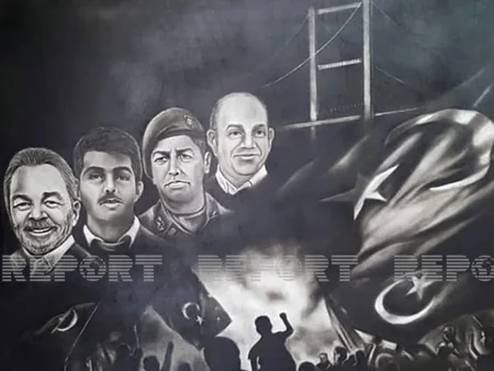 Biləsuvarlı rəssamın kömürlə çəkdiyi əsəri Ərdoğana hədiyyə edilib