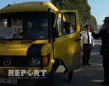 Qanunsuz sərnişindaşıma ilə məşğul olan avtobus və taksi sürücülərinə qarşı reyd keçirilib - FOTO