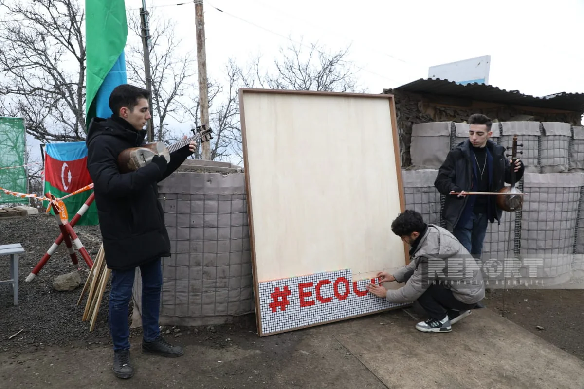 Flash mob calling for environmental protection organized in protest rally on Khankandi-Lachin road